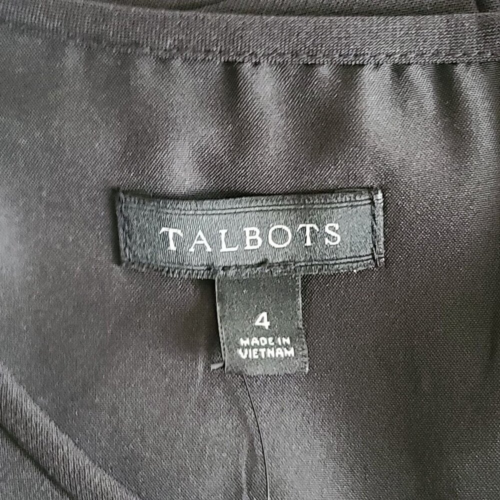 Talbots Fit & Flare LBD Dress 3/4 Sleeve Dress Sz 4 Black Zip Dressy NWT $149 - Picture 2 of 10